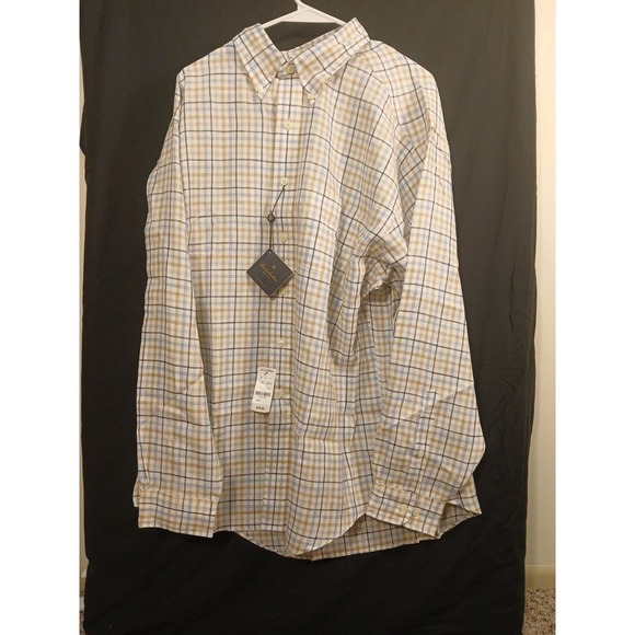 Brooks Brothers Other - BROOKS BROTHERS Irish Linen Plaid LS Button Down Shirt Sz Xl White/Blue/Tan NEW